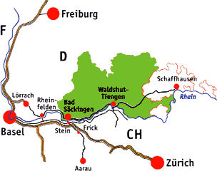 Der Kreis Waldshut-Tiengen und Kanton Aargau